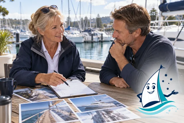 Agree the scope: illustrative surveyor scene featuring Saily