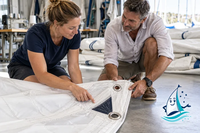 Sails, reefing & sail handling: editorial illustration with Saily